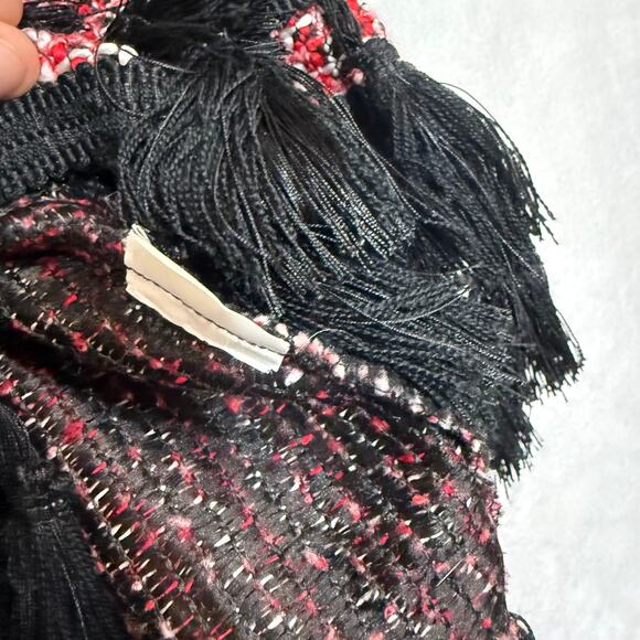 Zara Medium Colorful Tweed Fringe Sleeveless Top Beach Boho Chic Indie Lagenlook - Picture 11 of 12